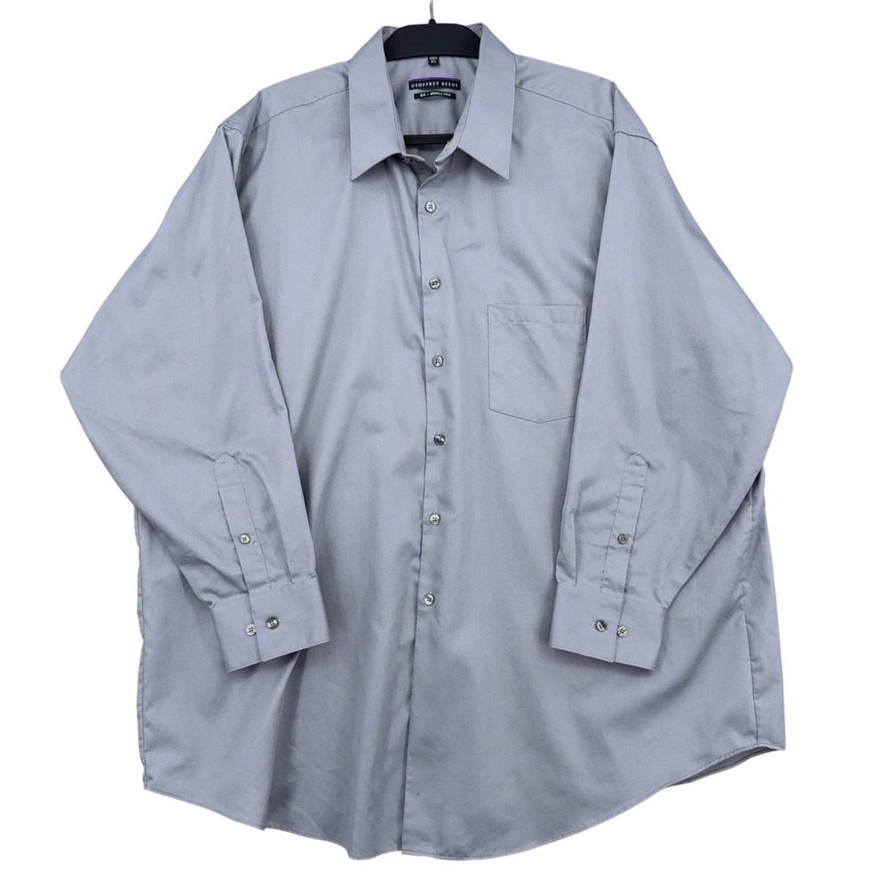 Geoffrey‎ Beene Dress Shirt Mens 18.5 32/33 Cotton Poly Gray